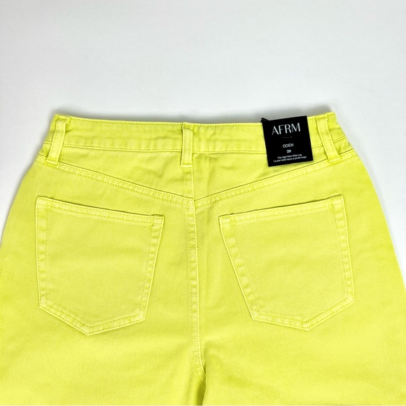 AFRM Sunny Lime Oden Distressed High Waist Wide Leg Jeans - NEW - Picture 4 of 7